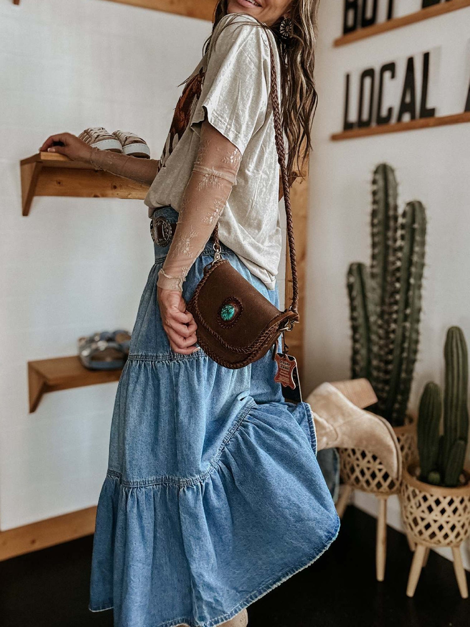 Women's High Waist A-Line Denim Skirt - Vintage Style, Solid Color with Ruffled Hem, Comfortable Polyester Fabric, Ideal for Summer Streetwear, Jean Skirt