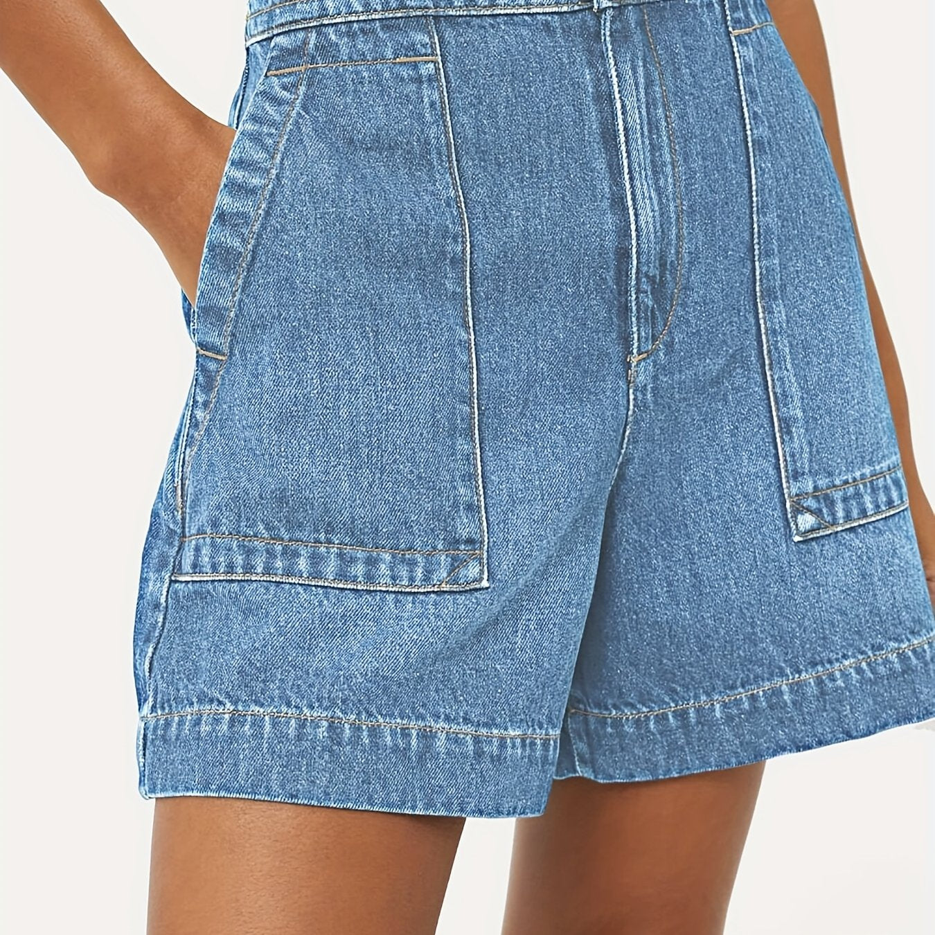 Women'S Casual Jean Shorts High Waisted Denim Shorts Wide Leg Summer Shorts With Pockets